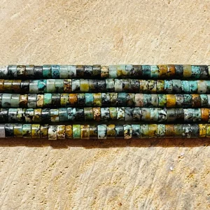 Perles naturelles Heishi en Turquoise africaine en 4-5 mm
