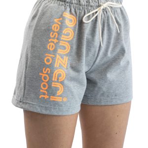 Short Femme – Uni A – Gris Chiné / Orange Fluo