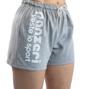 Short Femme – Uni A – Gris Chiné / Blanc