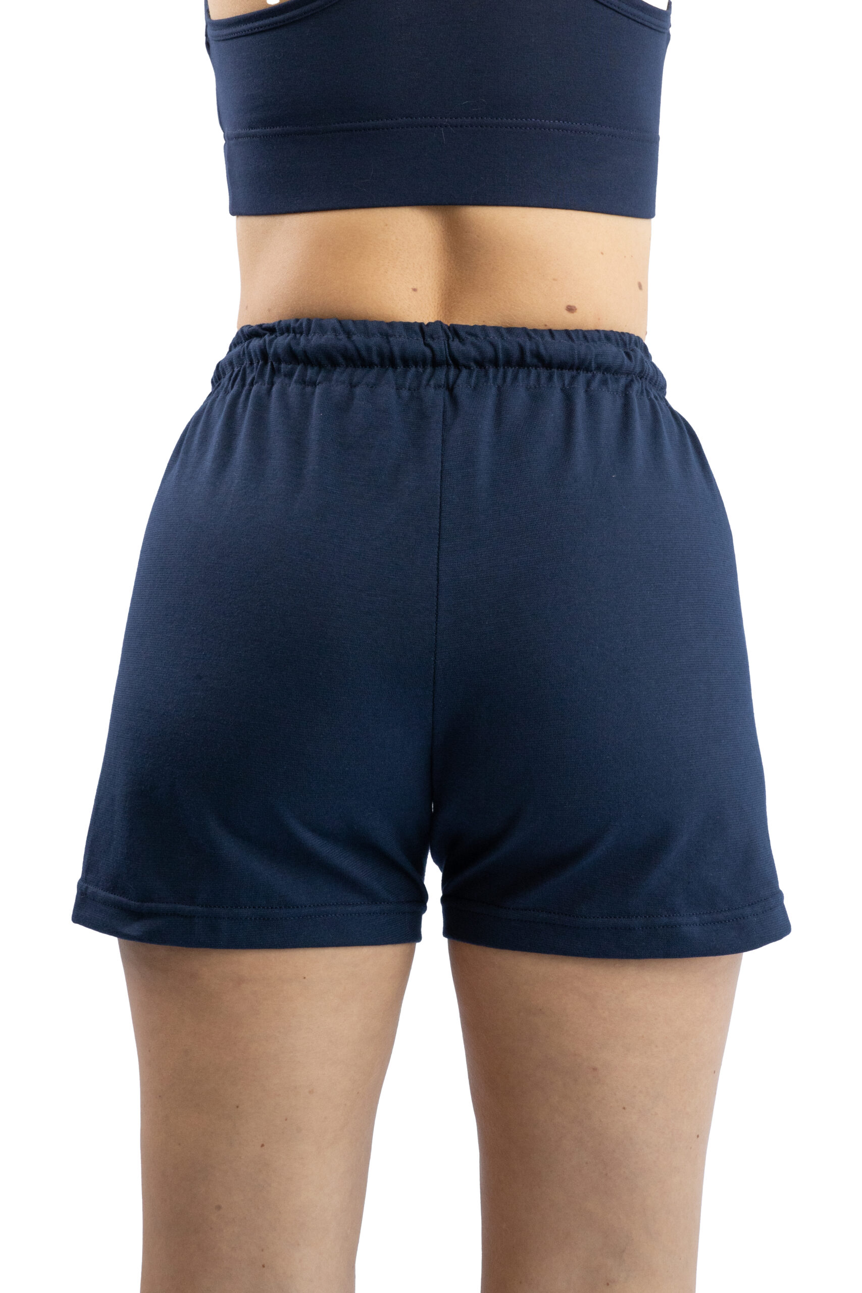 Short Femme – Uni A – Bleu Marine / Orange Fluo – Image 4