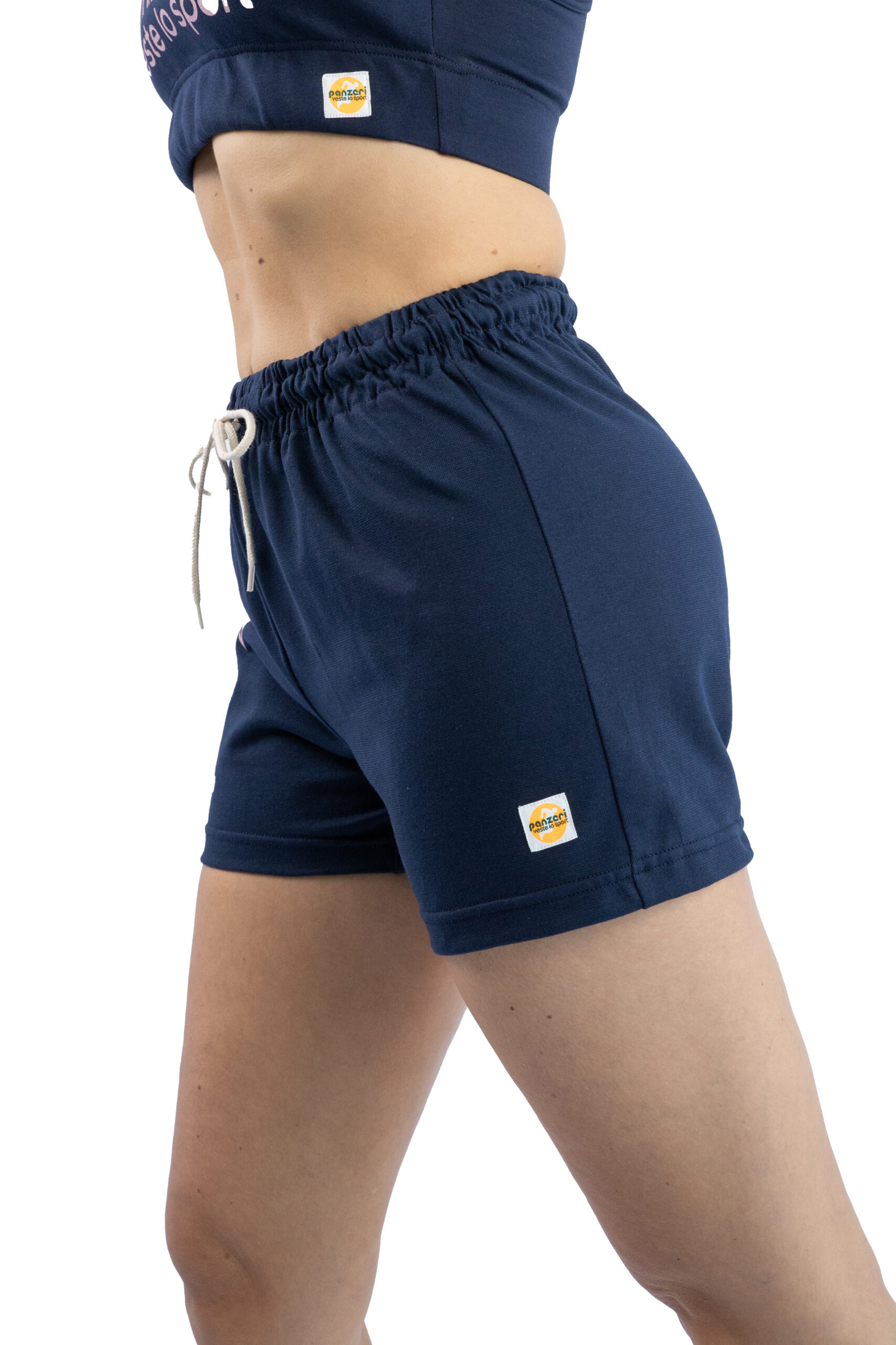 Short Femme – Uni A – Bleu Marine / Rose – Image 3