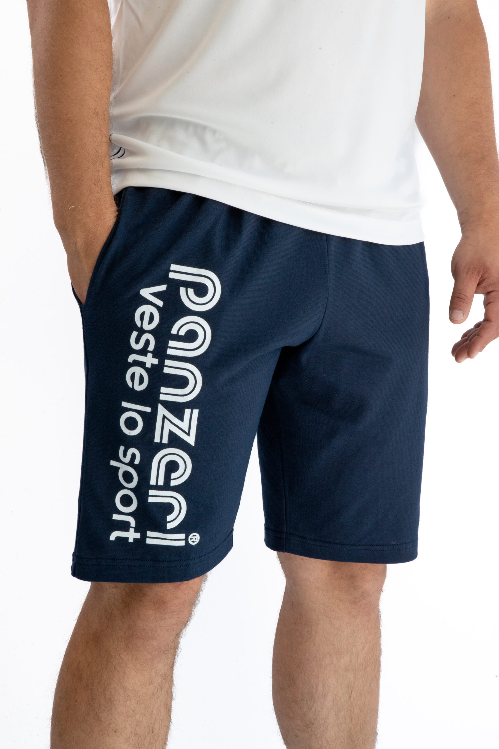 Bermuda Homme – Park B – Bleu Marine / Blanc