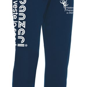 Jogging Slim – Uni T – Officielle FFD – Bleu Marine / Blanc